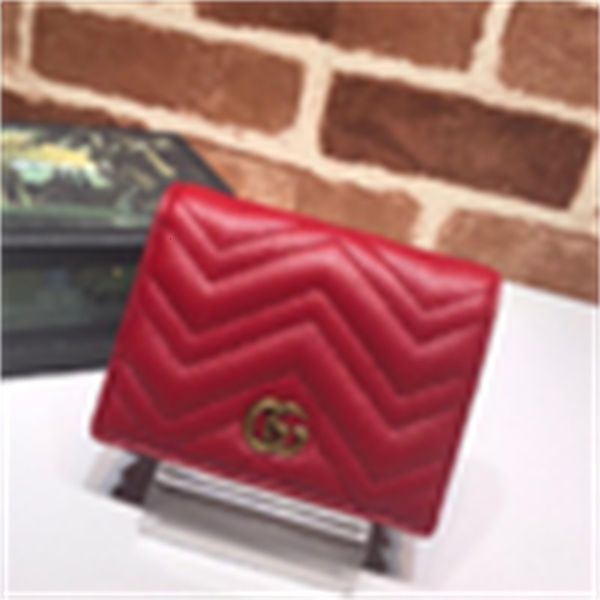 

holders brand designer luxury c6tn red 466492 women real leather long wallet chain wallets compact purse clutches evening key card, Red;black