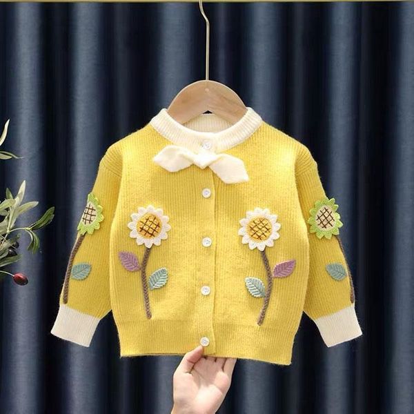 

children's cardigan sweater 2021 spring and autumn girls' t-shirt baby coat strawberry lapel fashion princess pullover, Blue