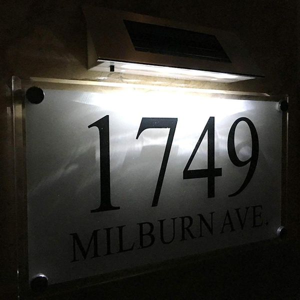

personalised large solar light crystal effect house signs plaques door numbers 1-9999 street name plate led other hardware