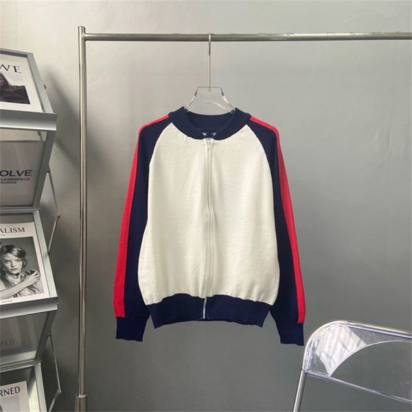 

warehouse clothing early autumn new baseball jacket red and blue contrast sleeves aging fashion knitted cardigan jacket women sale online_zh, White;black