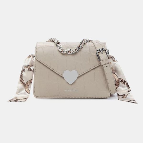 

2021 new all-match bag chain niche trendy brand love lock crocodile pattern diagonal handbag