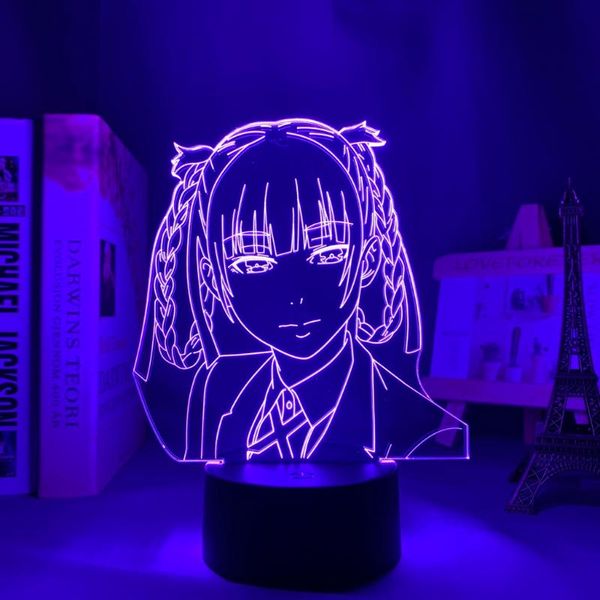 

night lights kakegurui compulsive gambler kirari momobami led light for bedroom decor nightlight birthday gift anime 3d lamp