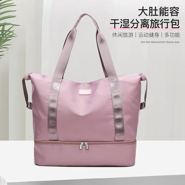 

duffel bags travel bag, hand-held korean version, outdoor short distance travel, business package, dry and wet separation package