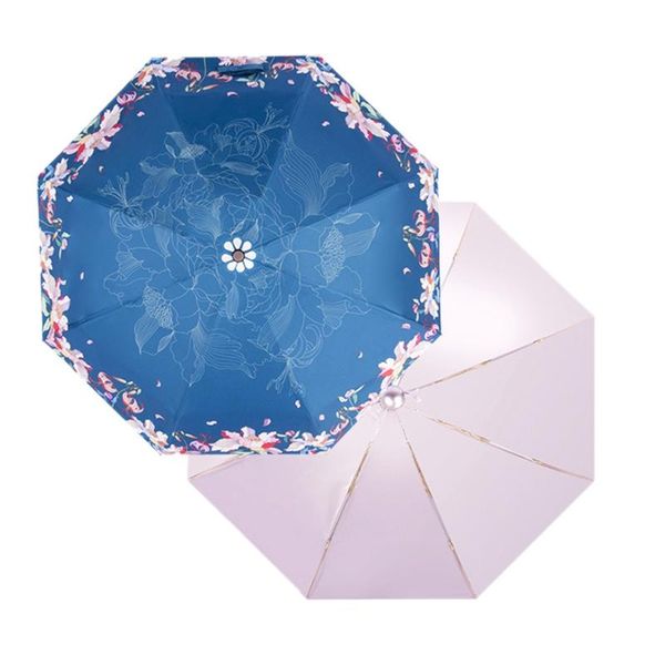 

umbrellas mini pocket umbrella sea of flowers parasol folding rainy female sunshade women