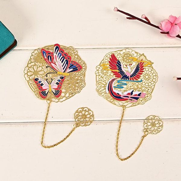 

bookmark butterfly metal brass hollow chinese style bookmarks retro book clip pendant pagination mark souvenir gift stationery