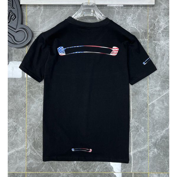 

ch luxury summer brand fashion men's t shirts designers tees correct horseshoe sanskrit cross polos boy graffiti t-shirts women short s, White;black