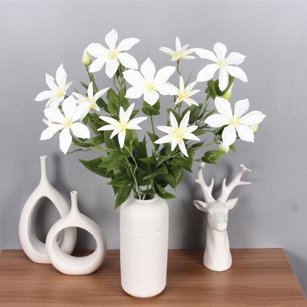 

decorative flowers & wreaths artificial 69cm 3 branch lotus wedding simulation home garden fake flores decoration desk 4 colors