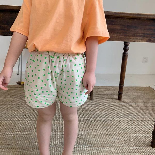

style girls boys dots shorts summer cotton fashion kids clothes 2-7 years, Black