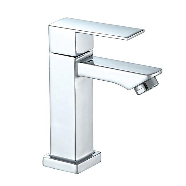 

bathroom sink faucets deck mounted square design cold water wash basin faucet tap