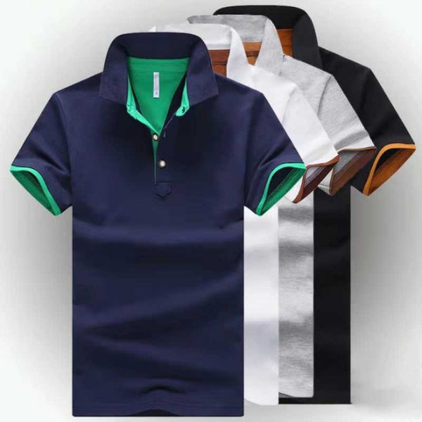 

men's polos 2021 summer cotton t-shirt casual top, White;black