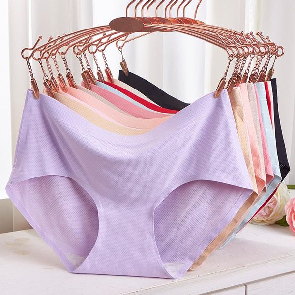 

women's panties seamless underwear women sports silk satin lingerie skin-friendly briefs female underpants comfort panty, Black;pink