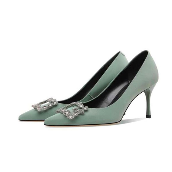 

dress shoes fashion pointed ladies high heels exquisite rhinestone accessories stiletto spring and autumn women, Black
