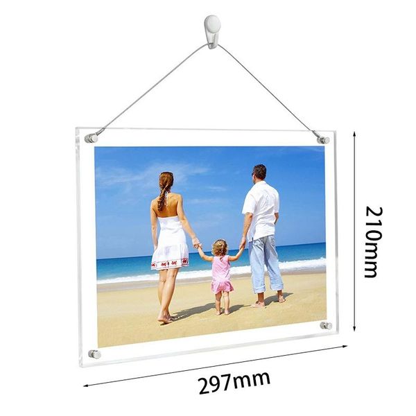 

in acrylic picture frames wall mount po frame frameless clear floating for document certificate artwork