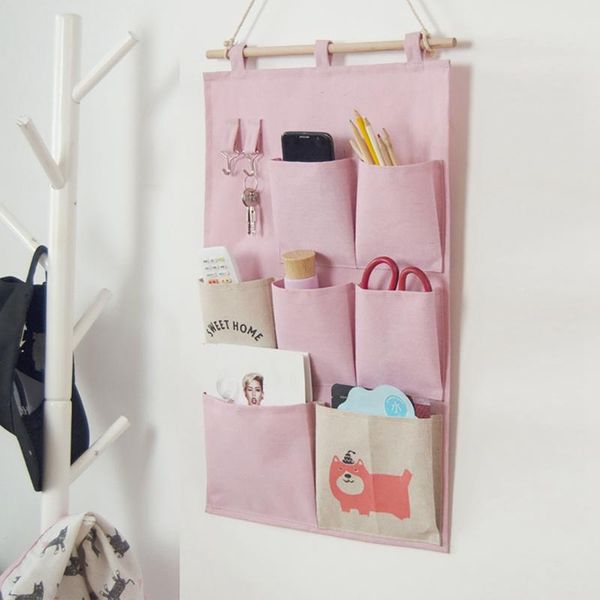 

storage boxes & bins 3/7 grids wall hanging bag wardrobe organizer toys container decor pocket pouch bedroom living room pouches #1