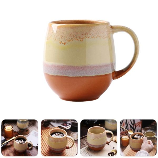 

mugs 1pc american retro ceramic coffee mug creative cup (yellow)