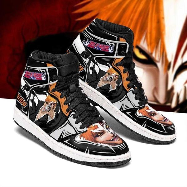 

sneakers bleach ichigo half hollow anime shoes fan gift idea mn05