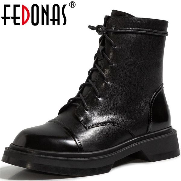 

autumn and winter shoes woman heels genuine leather high boots cross tied retro working basic ankle, Black