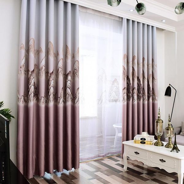 

curtain & drapes traditional chinese mountain pattern blackout thick luxury curtains for living room bedroom price