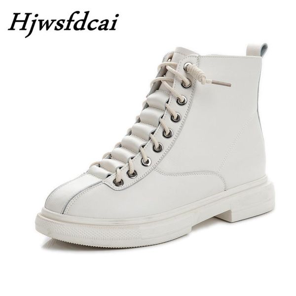 

boots hjwsfdcai 2021 leather women short autumn winter fashion casual women's shoes vintage british ankle, Black