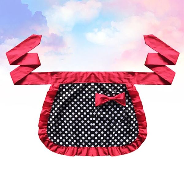 

aprons half apron cotton length little dot decor for gilrs ladies (red)