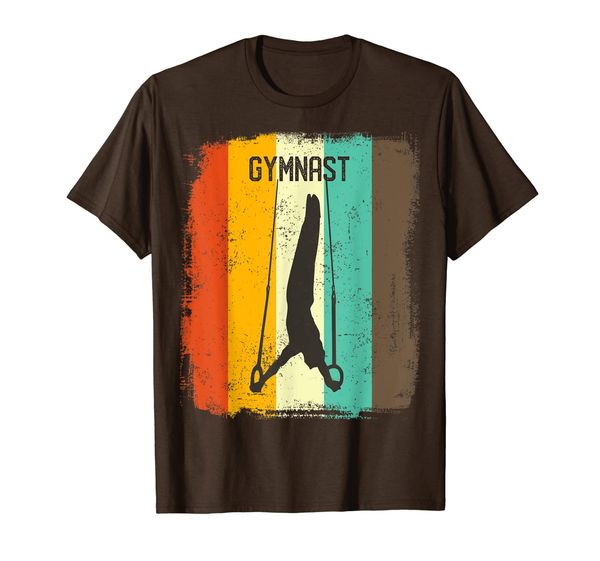 

gymnastics tshirt retro 70s vintage still rings men gift, White;black
