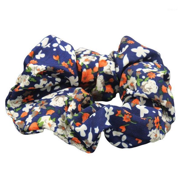 

5pcs/lot women scrunchie 5 colors hair tie ponytail floral design accessories fc0491