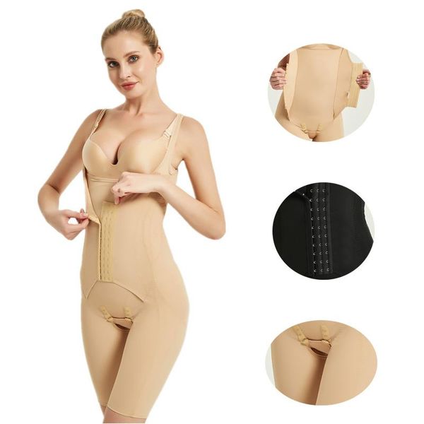 

women's shapers women postpartum bodysuits open bust underwear shapewear 3 hooks belt belly tummy slim body shaper tummi waist corset p, Black;white