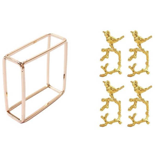 

napkin rings 4pcs bird ring model room el buckle with 6pcs hollow square golden