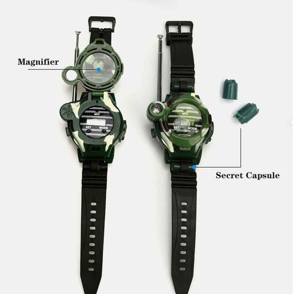 

2pcs kids boy toys 7 in1 walkie talkie army watch interphone game