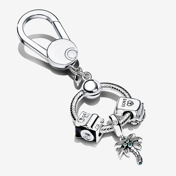 Portachiavi in argento sterling 100% 925 Momenti Borsa piccola Charm Holder Set regalo Fit Charms europei originali Ciondola Ciondolo Moda Donna Accessori per gioielli da sposa