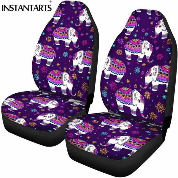 

car seat covers instantarts front pink elephant pattern cover driver protect sheet mandala flower