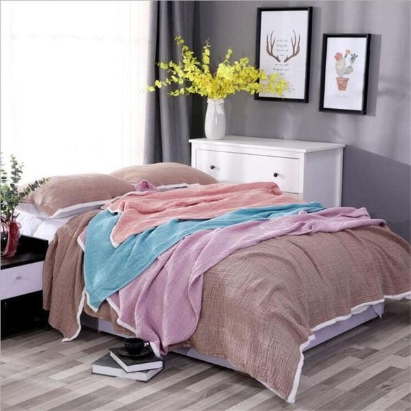 

cotton muslin blanket 4 layers bed cover blankets for beds sofa bedspread travel soft throw home textile
