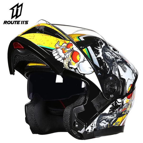 

motorcycle helmets yoai helmet motocross men full face moto capacete casco with doublel lens