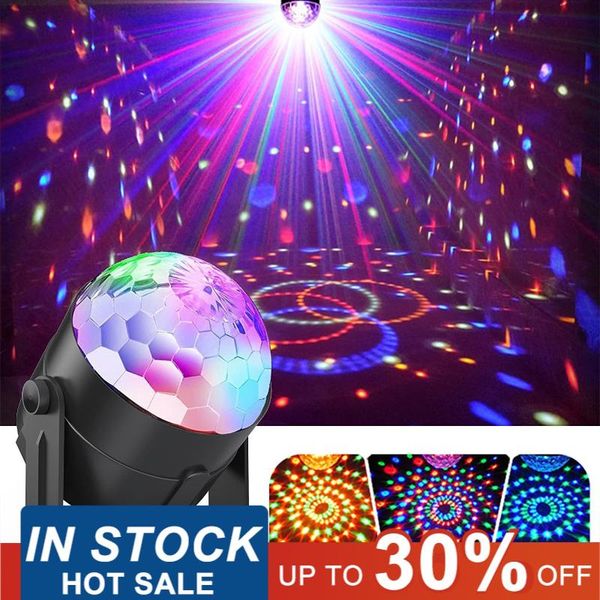 

strings sound activated rotating disco ball dj party lights 3w 3led rgb led stage for christmas wedding