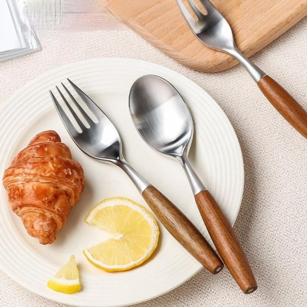 

luxury cutlery set kitchen gadget sets accessories fork spoon knife travel vintage tableware vaisselle cuisine dining ec50cj dinnerware