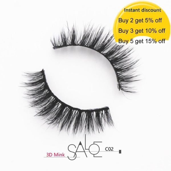 

natural eyelashes 3d mink lashes cruelty-false eyelash handmade full strip short makeup c021