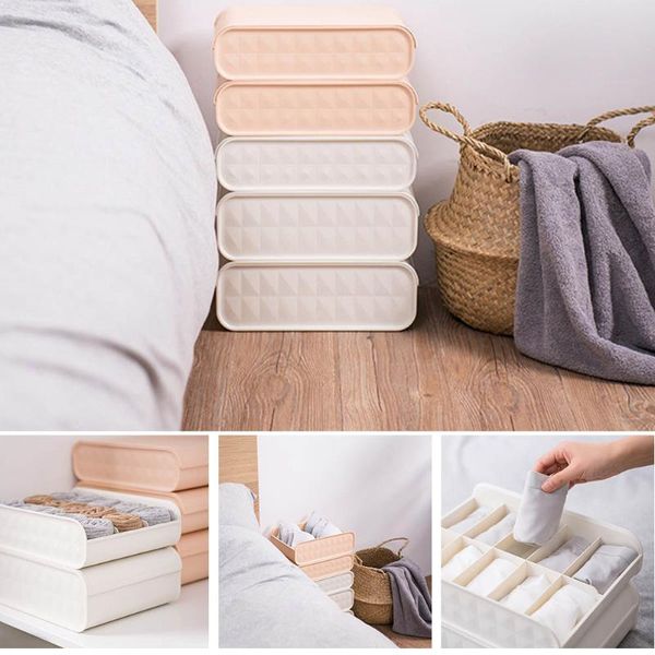 

storage drawers socks box plastic underwear multiple grid cosmetic makeup case qjs shop