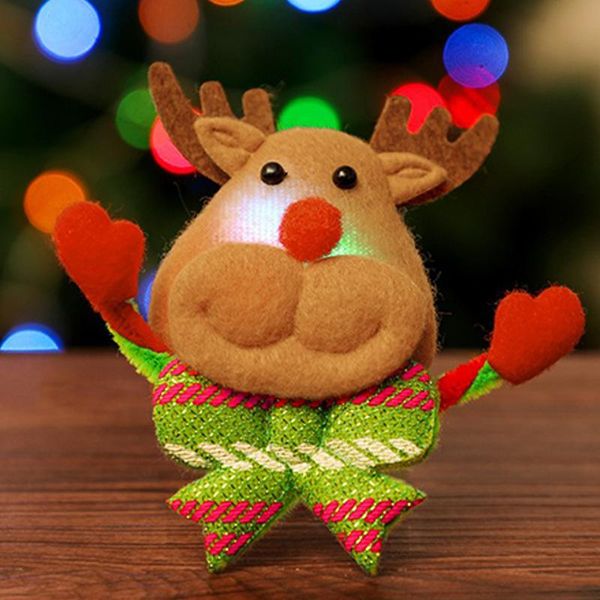 

party decoration glowing brooch christmas cartoon glow santa snowman children's decor clothes accessories