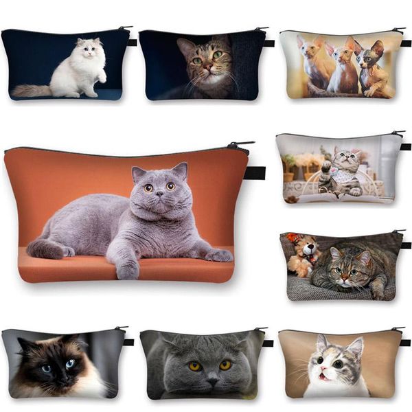 

various varieties cat print cosmetic bag ladies makeup bags lovely cosmetics pouch travel gift & cases