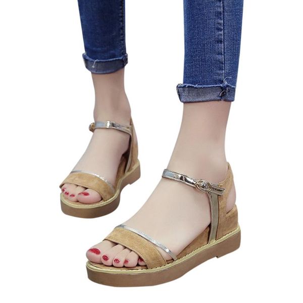 

dress shoes summer sandals for women nice peep-toe sandalias flat roman woman mujer ladies simple footwear, Black