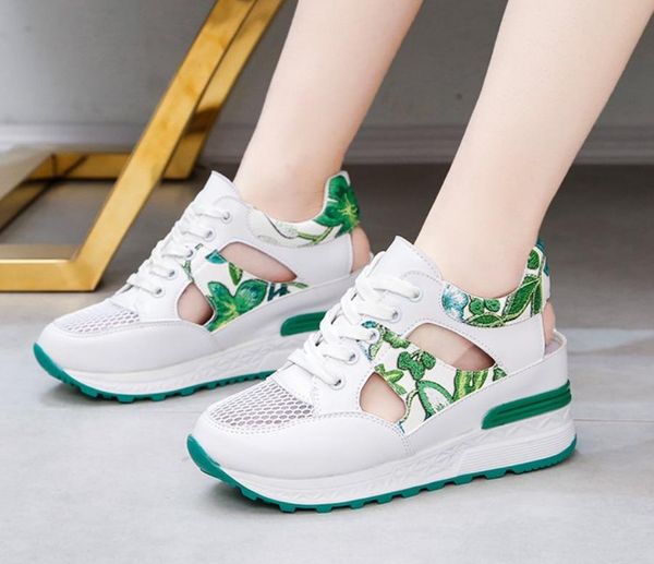 

summer women shoes flat platform wedges sandals breathable fashion casual woman ladies tennis open toe sandalias, Black