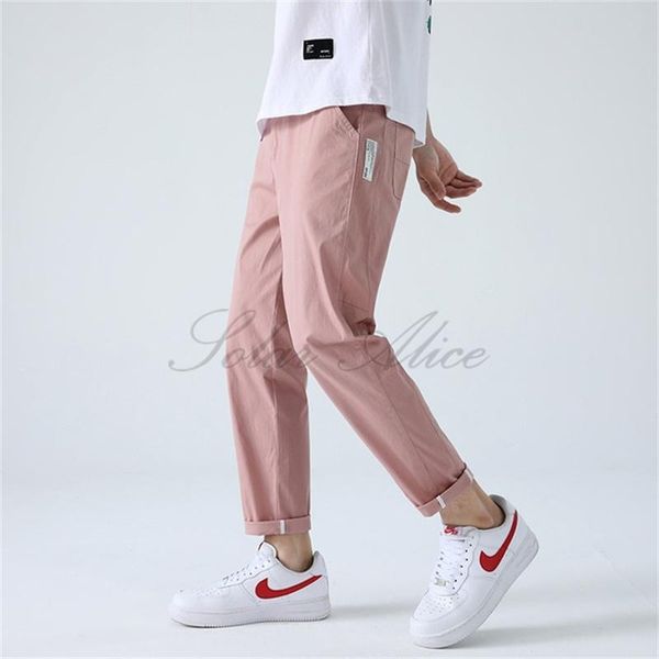 

men's pants 2021 spring and summer nine points pencil casual youth, Black
