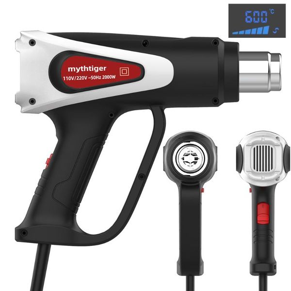 

professional heat guns lcd gun 2000w universal for resin(60-600d) with nozzles 220v crafts overload protection