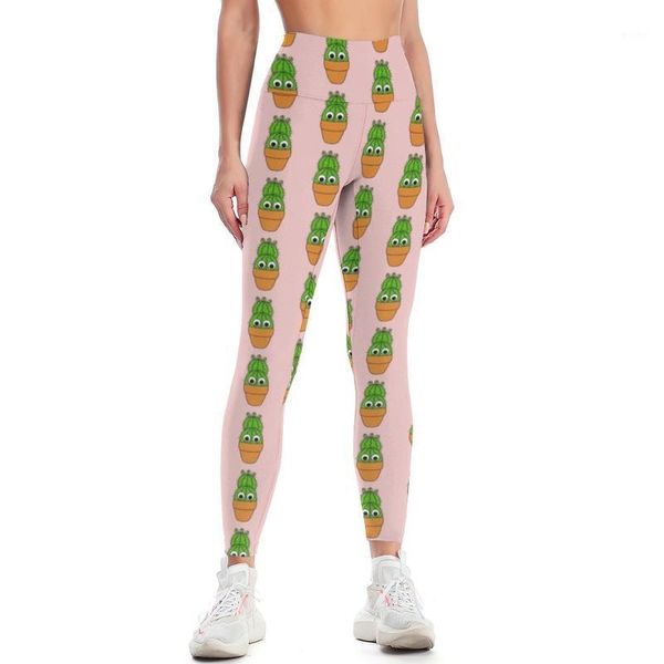 

yoga outfit cactus leggings elegant drawings pants teenagers drop exercise high wasted