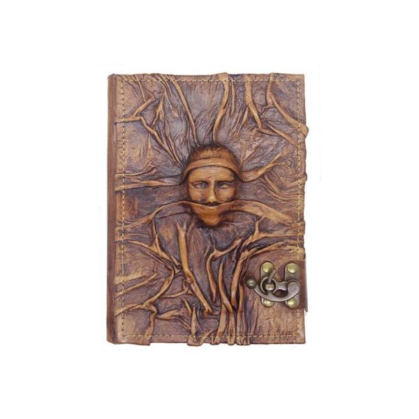 

notepads silent scream leather notebook handmade silhouette face embossed 3d gothic gift vintage meal locked scary horror diary silence, Purple;pink