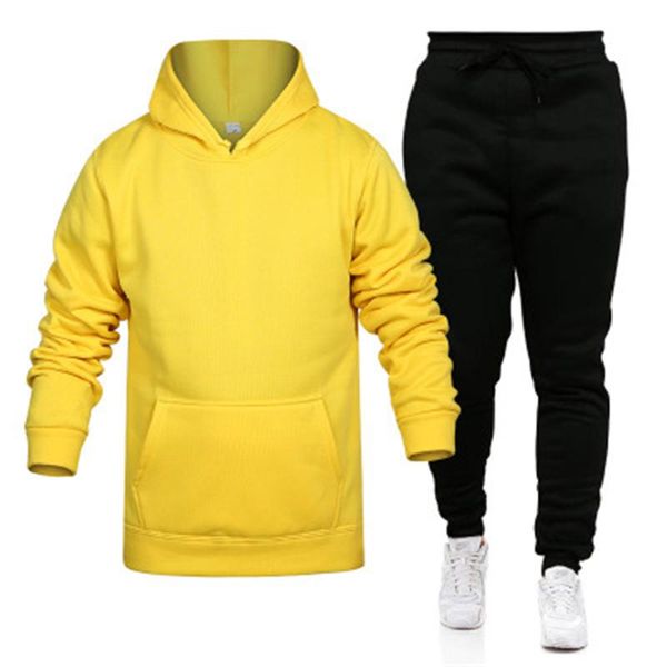 

mens solid color running tracksuits fashion trend long sleeve hooded sweatshirt pants sports suits designer man spring casual fitness sets, Gray