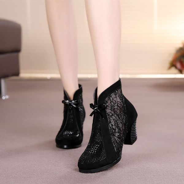 

botines tacn medio gamuza para mujer, calzado negro de talla e 33 a 42, Black