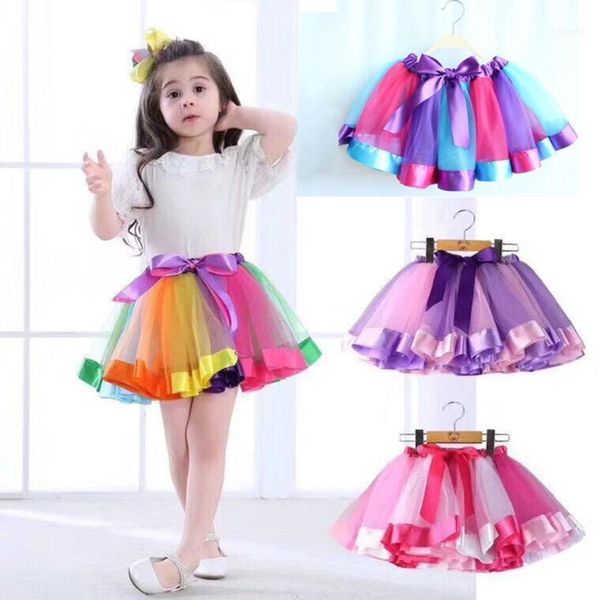 

skirts summer toddler infant baby girls petticoat fashion rainbow pettiskirt kids bowknot skirt tutu party dancewear clothing#p41, Blue