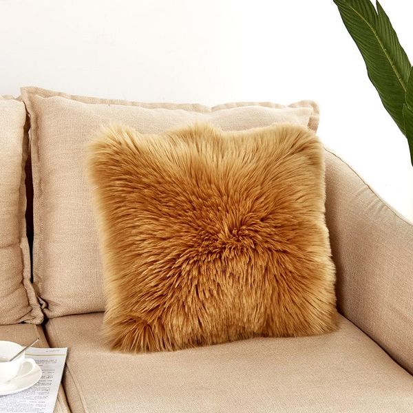 

soft plush faux fur wholesale decorative cushion cover throw pillows sofa car chair el home decoration 6cm artificial wool cushion/decorativ