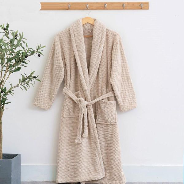 

women's sleepwear thicken women thermal luxury flannel long bath robe winter for bathrobe warm kimono dressing gown bridesmaid home clo, Black;red